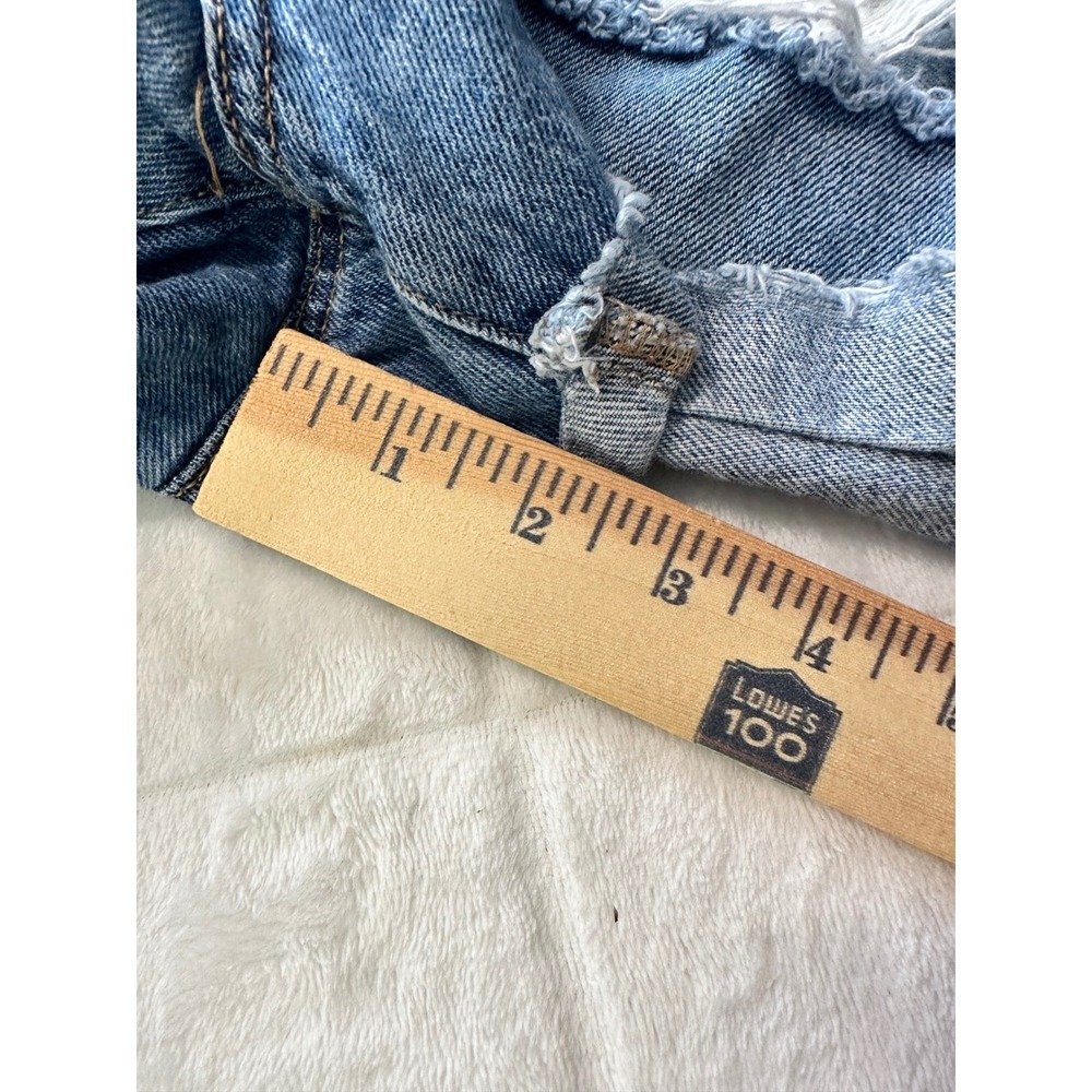 AERO Denim Mom Shorts Size 4 Distressed Rips Cuffed Casual Trendy - Picture 7 of 7